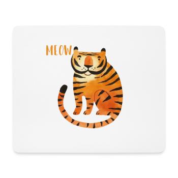 Meow Wildkatze Raubkatze Königstiger Sibirischer - Mousepad (Querformat) - Weiß - Vorne