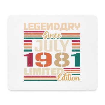 Juli 1981 Jahrestag Juli 1981 Juli Jahrgang - Mousepad (Querformat) - Weiß - Vorne