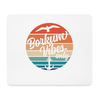 Borkum Vibes Only Anker Möwe - Mousepad (Querformat) - Weiß - Vorne