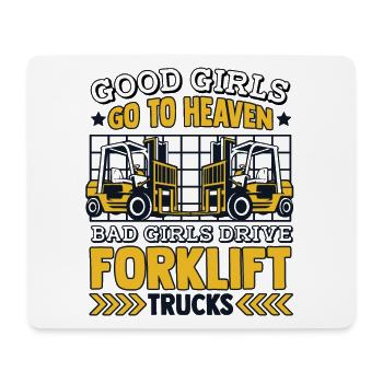 Bad Girls Drive Forklift Trucks Geländestapler - Mouse Pad (horizontal) - white - Front