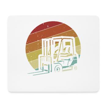 Retro Gabelstaplerfahrer Geländestapler - Mousepad (Querformat) - Weiß - Vorne