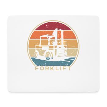 Retro Teleskoplader Gabelstaplerfahrer - Mousepad (Querformat) - Weiß - Vorne