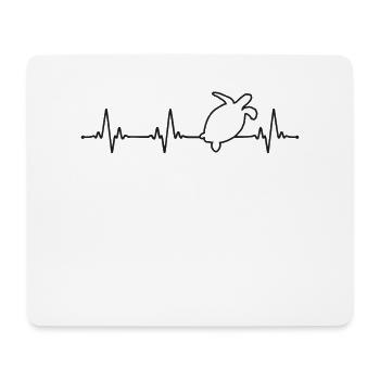 Sea Turtle Tortoise Heartbeat - Mousepad (Querformat) - Weiß - Vorne