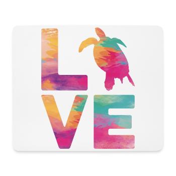 Sea Turtle Tortoise Love - Mousepad (Querformat) - Weiß - Vorne