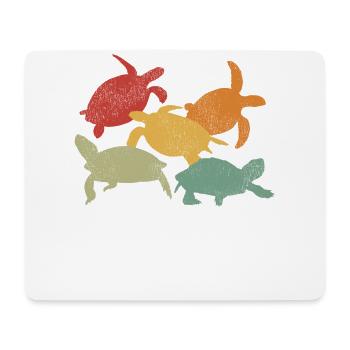 Sea Turtle Tortoise Retro Vintage - Mousepad (Querformat) - Weiß - Vorne