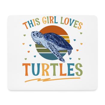 Sea Turtle Tortoise Retro Vintage - Mousepad (Querformat) - Weiß - Vorne