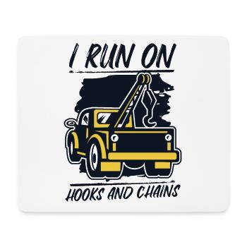 I Run On Hooks And Chains Abschlepper Fahrer - Mousepad (Querformat) - Weiß - Vorne