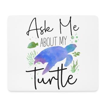 Sea Turtle Tortoise Watercolor Ask - Mousepad (Querformat) - Weiß - Vorne
