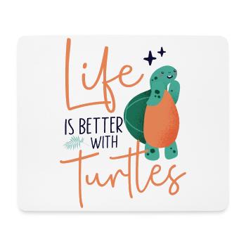 La vie des tortues de mer est meilleure - Tapis de souris (format paysage) - blanc - Devant