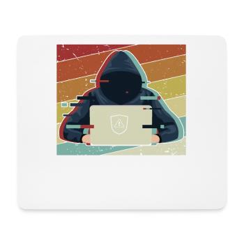 Retro Sniffer Ingénierie sociale Phishing Gris - Tapis de souris (format paysage) - blanc - Devant