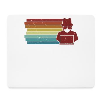 Rétro Social Engineering Phishing Sniffer Grey - Tapis de souris (format paysage) - blanc - Devant