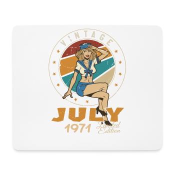 Juli 1971 Juli Geburtstagsgeschenk Juli 1971 - Mousepad (Querformat) - Weiß - Vorne