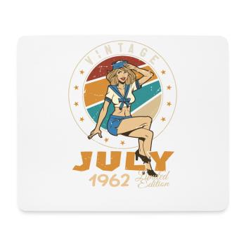 Juli 1962 Juli Geburtstagsgeschenk Juli 1962 - Mousepad (Querformat) - Weiß - Vorne