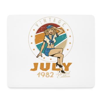 Juli 1982 Juli Geburtstagsgeschenk Juli 1982 - Mousepad (Querformat) - Weiß - Vorne