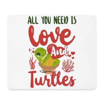 Sea Turtle Tortoise Heart All You - Mouse Pad (horizontal) - white - Front