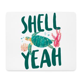 Sea Turtle Tortoise Pun Shell Yeah - Mousepad (Querformat) - Weiß - Vorne