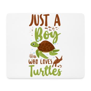 Sea Turtle Tortoise Just A Boy Who - Mousepad (Querformat) - Weiß - Vorne