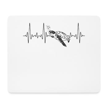 Sea Turtle Tortoise Heartbeat - Mousepad (Querformat) - Weiß - Vorne