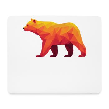 Geometrische Grizzly-Kunst in warmen Tönungen - Mousepad (Querformat) - Weiß - Vorne