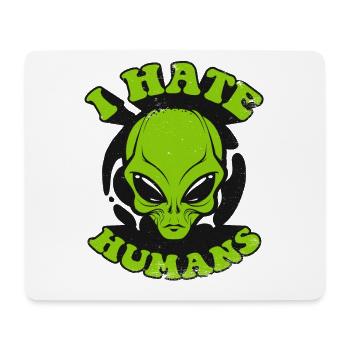 Je déteste les humains Conspiration Außerirdischer Ufo Alien - Tapis de souris (format paysage) - blanc - Devant