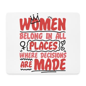 Feminist Women Belong In All - Mouse Pad (horizontal) - white - Front