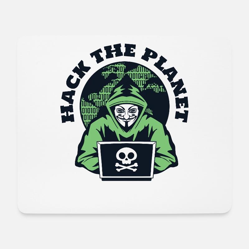 Hack The Planet Phishing Sniffer Social - Mousepad (Querformat) - Weiß