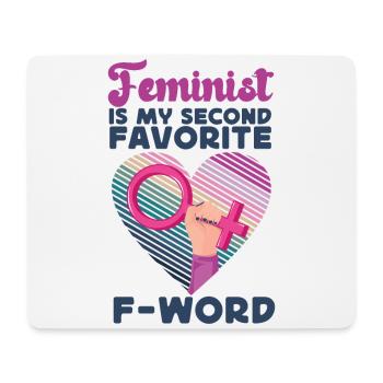 Féministe Cœur Féministe est mon - Tapis de souris (format paysage) - blanc - Devant