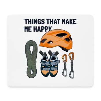 Things That Make Me Happy Alpinklettern Kraxler - Mousepad (Querformat) - Weiß - Vorne