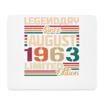 1963 August Geburtstag Legende August 1963 - Mousepad (Querformat) - Weiß - Vorne