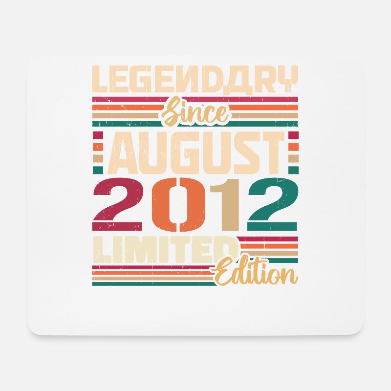 2012 Août Anniversaire Légende Août 2012 - Tapis de souris (format paysage) - blanc
