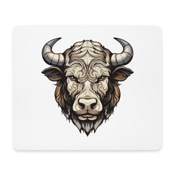 Taureau Portrait Taureau - Tapis de souris (format paysage) - blanc - Devant