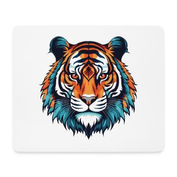 Tiger Portrait - Mousepad (Querformat) - Weiß - Vorne