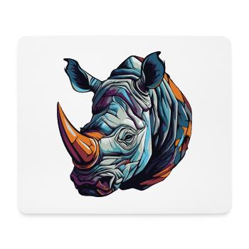 Portrait de rhinocéros - Tapis de souris (format paysage) - blanc - Devant