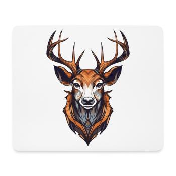Hirsch Portrait - Mousepad (Querformat) - Weiß - Vorne
