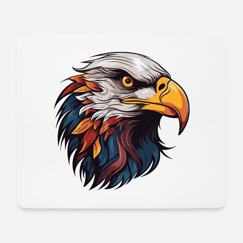 Adler Portrait - Mousepad (Querformat) - Weiß