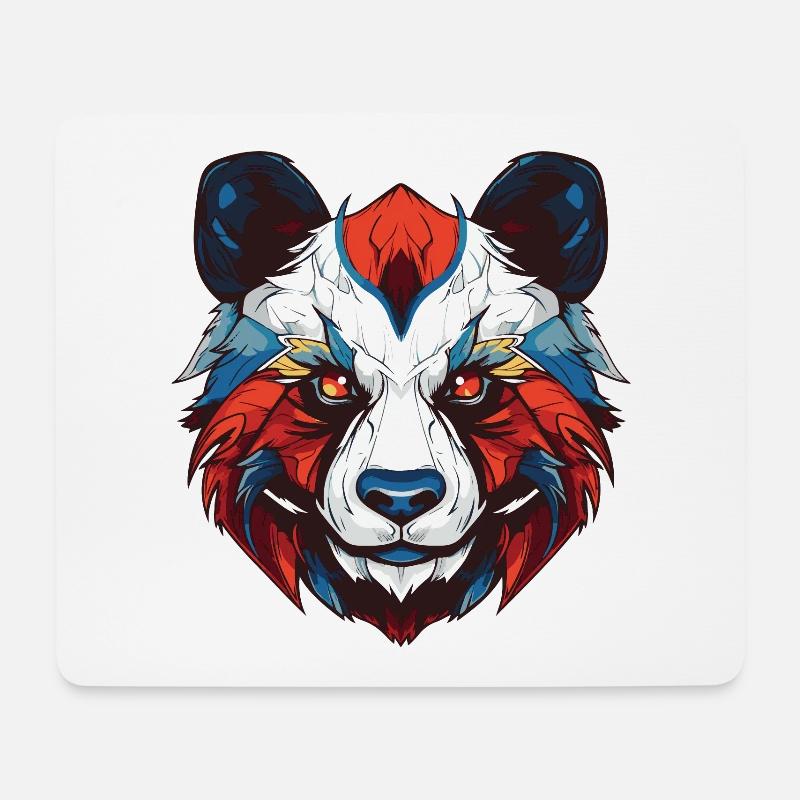 Panda Portrait - Mousepad (Querformat) - Weiß