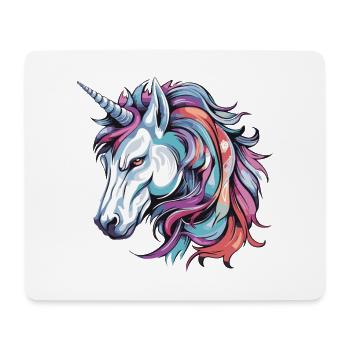 Einhorn Portrait - Mousepad (Querformat) - Weiß - Vorne