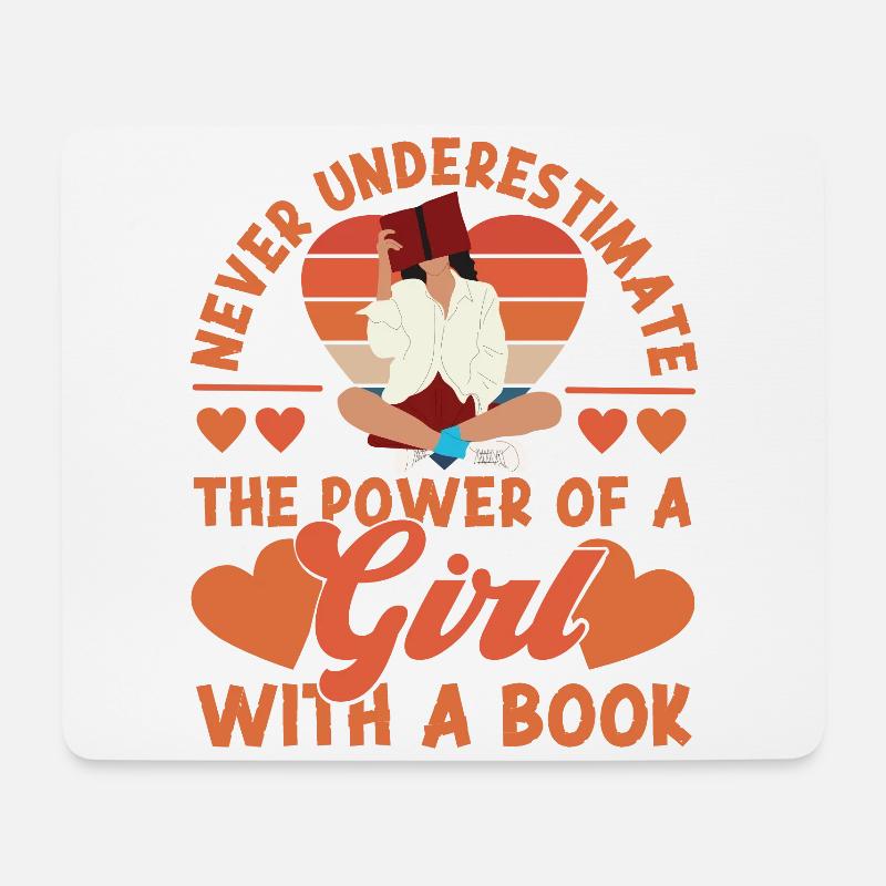 Feminist Retro Never Underestimate - Mousepad (Querformat) - Weiß