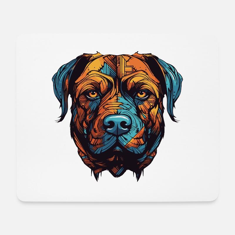 Mastiff Hund Portrait - Mousepad (Querformat) - Weiß