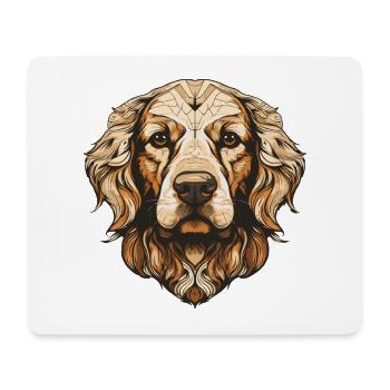 Portrait de chien Golden Retriever - Tapis de souris (format paysage) - blanc - Devant