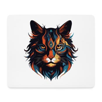 Tête de portrait de chat - Tapis de souris (format paysage) - blanc - Devant
