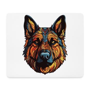 German Shepherd Dog Portrait - Mouse Pad (horizontal) - white - Front