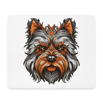 Yorkshire Terrier Hund Portrait - Mousepad (Querformat) - Weiß - Vorne