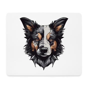 Border Collie Hund Portrait - Mousepad (Querformat) - Weiß - Vorne