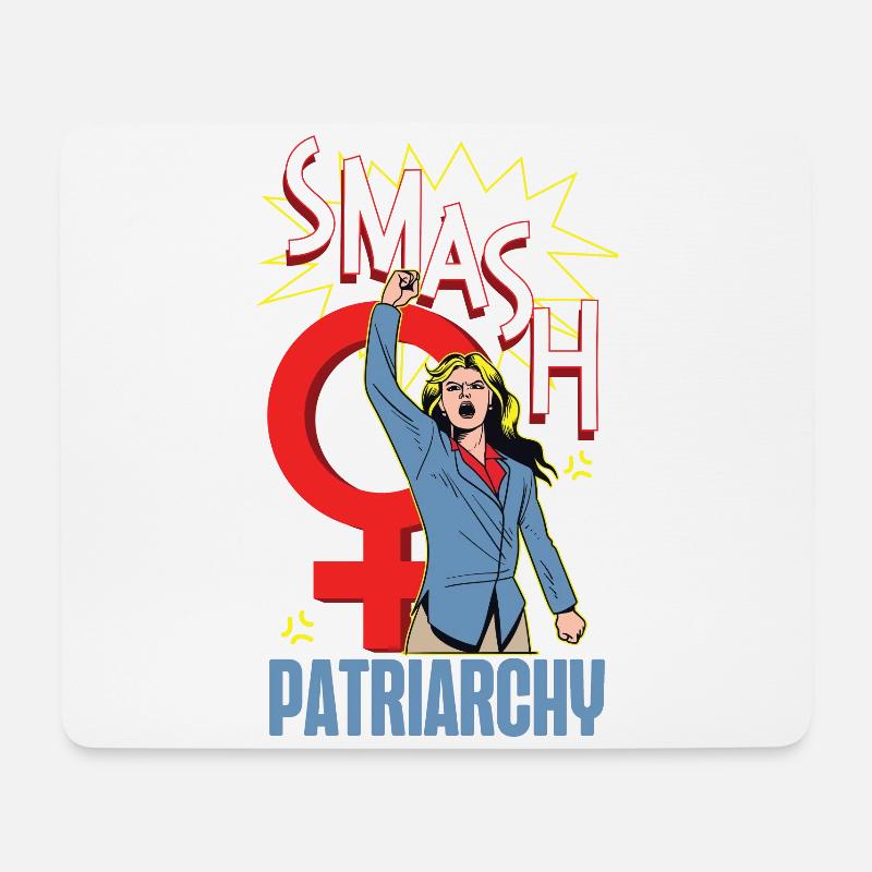 Feminist Smash Patriarchy - Mousepad (Querformat) - Weiß