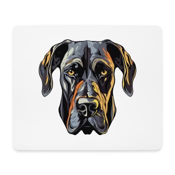 Great Dane Hund Portrait - Mousepad (Querformat) - Weiß - Vorne