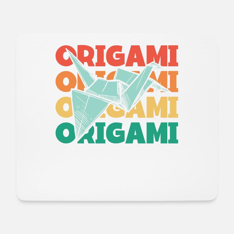 Retro Text Papier Kranich Falten Eule Meister Origami - Mousepad (Querformat) - Weiß