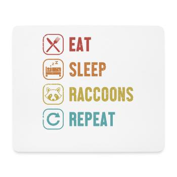 Eat Sleep Waschbären Wiederholen Trash Panda Queen - Mousepad (Querformat) - Weiß - Vorne