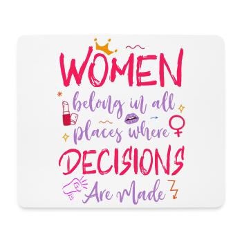 Feminist Women Belong In All - Mouse Pad (horizontal) - white - Front