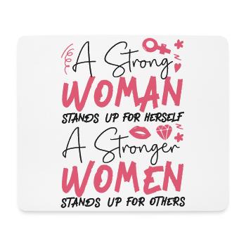 Feminist A Strong Woman Stands Up - Mouse Pad (horizontal) - white - Front